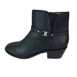 Lucky Brand Women's 6 Sebita Leather Ankle Strap Zip Bootie‎ Black New/Sample